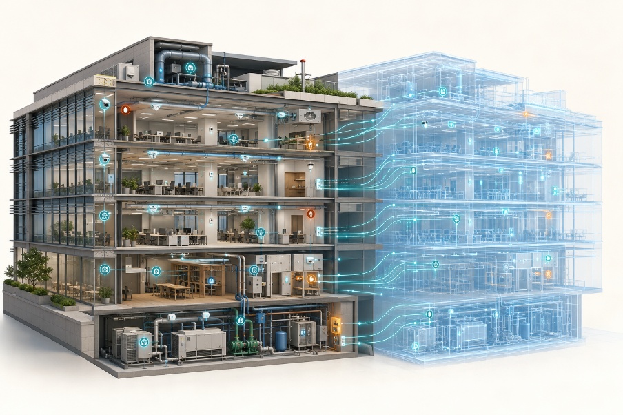 實體智慧建築與同步更新Digital Twin的營運資料連結
